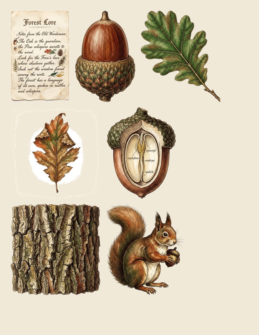 Acorn And Oak junk journal kit — sheet preview 3
