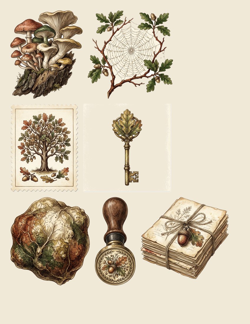 Acorn And Oak junk journal kit — sheet preview 4