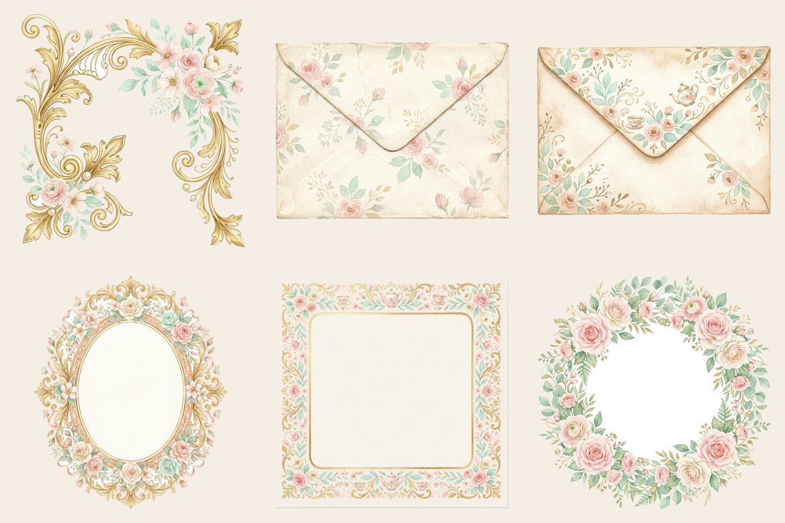 Afternoon Tea Party junk journal kit — element closeup 2