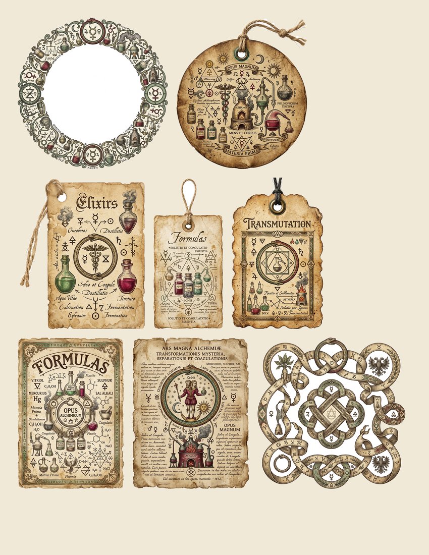 Alchemist Laboratory junk journal kit — sheet preview 2