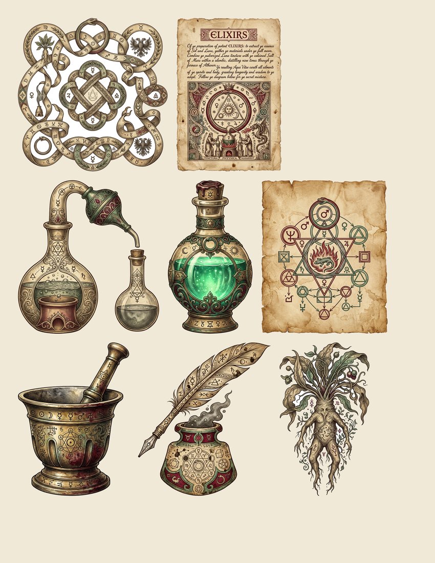 Alchemist Laboratory junk journal kit — sheet preview 3