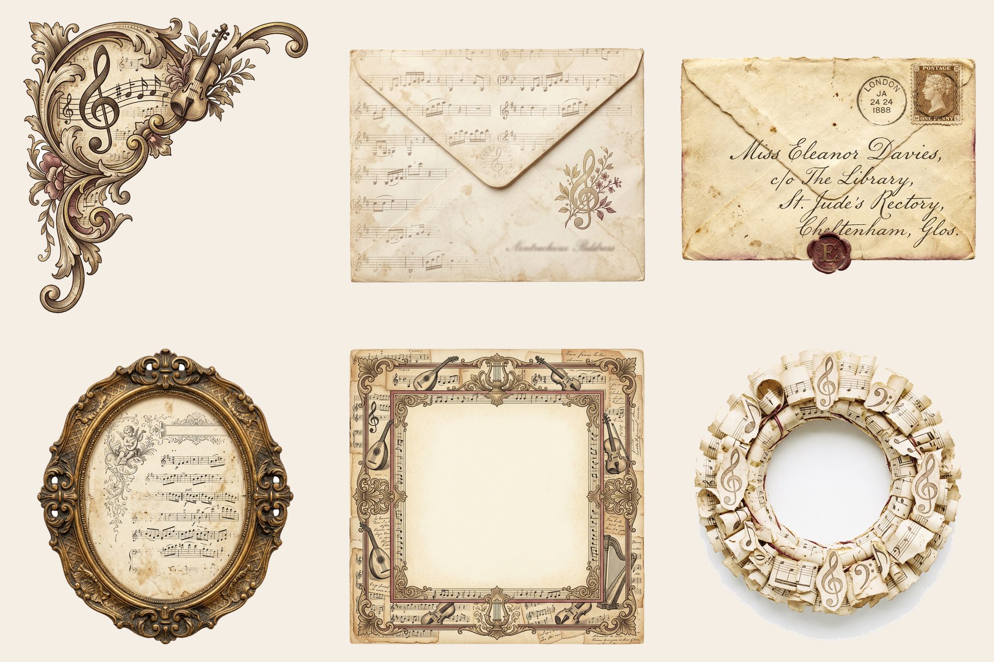 Antique Melody Music Junk Journal Kit ADD-ON — preview