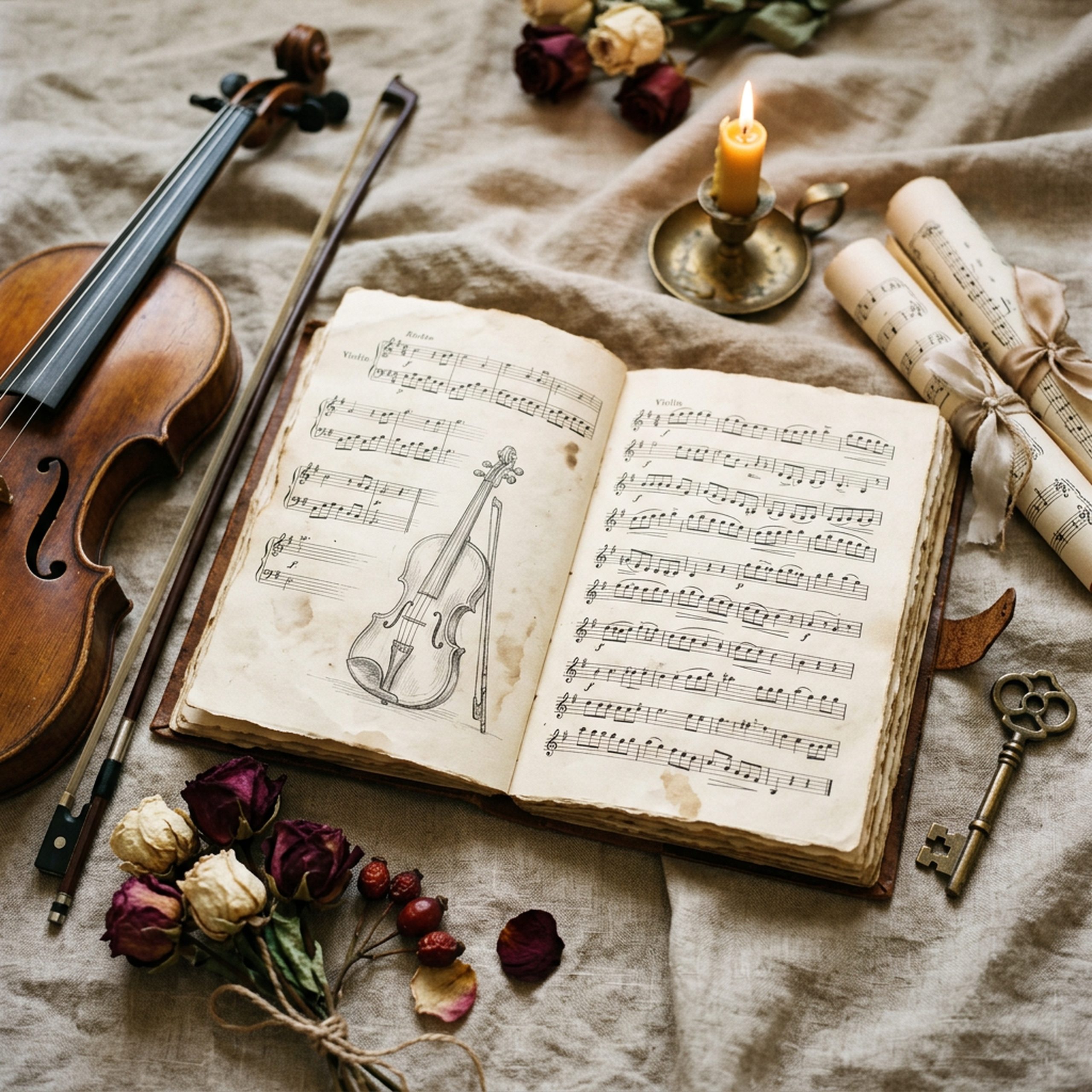 Antique Melody Music Embellishments | Printable Fussy Cut Ephemera Pack | Digital Download