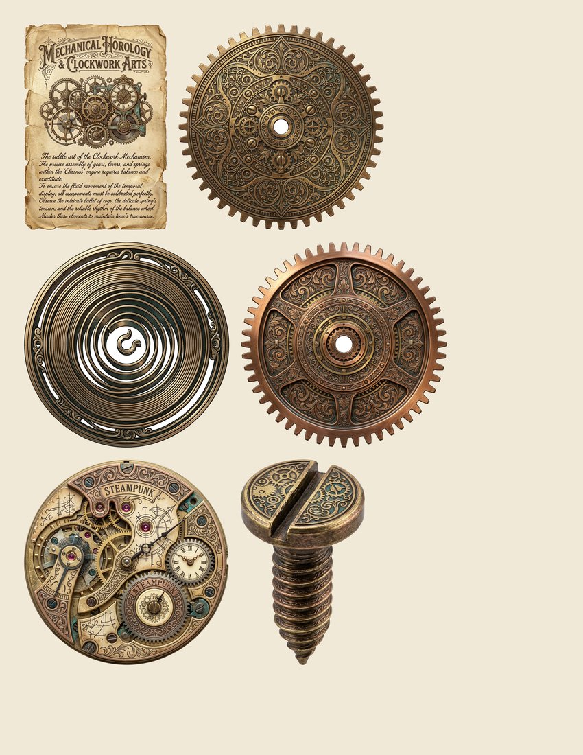 Automaton Clockwork junk journal kit — sheet preview 3