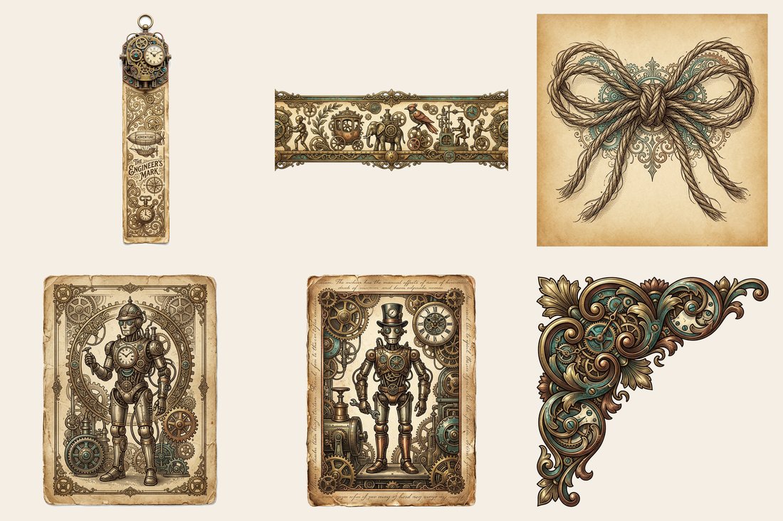 Automaton Clockwork junk journal kit — element closeup 1