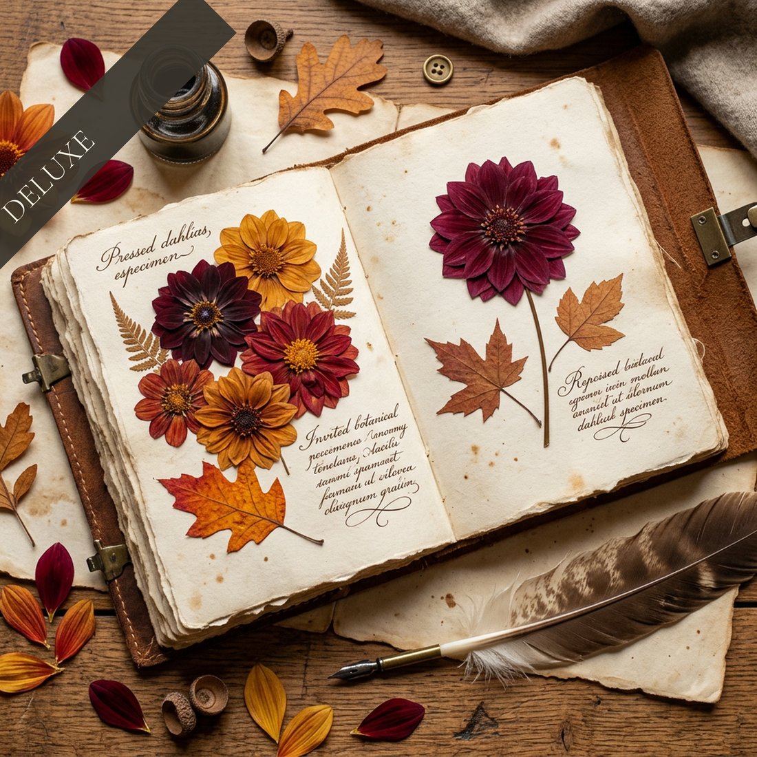 Autumn Dahlias Junk Journal Kit | Digital Download