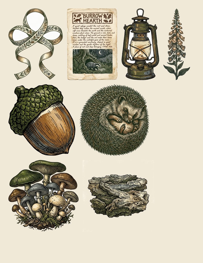 Badger Burrow junk journal kit — sheet preview 3