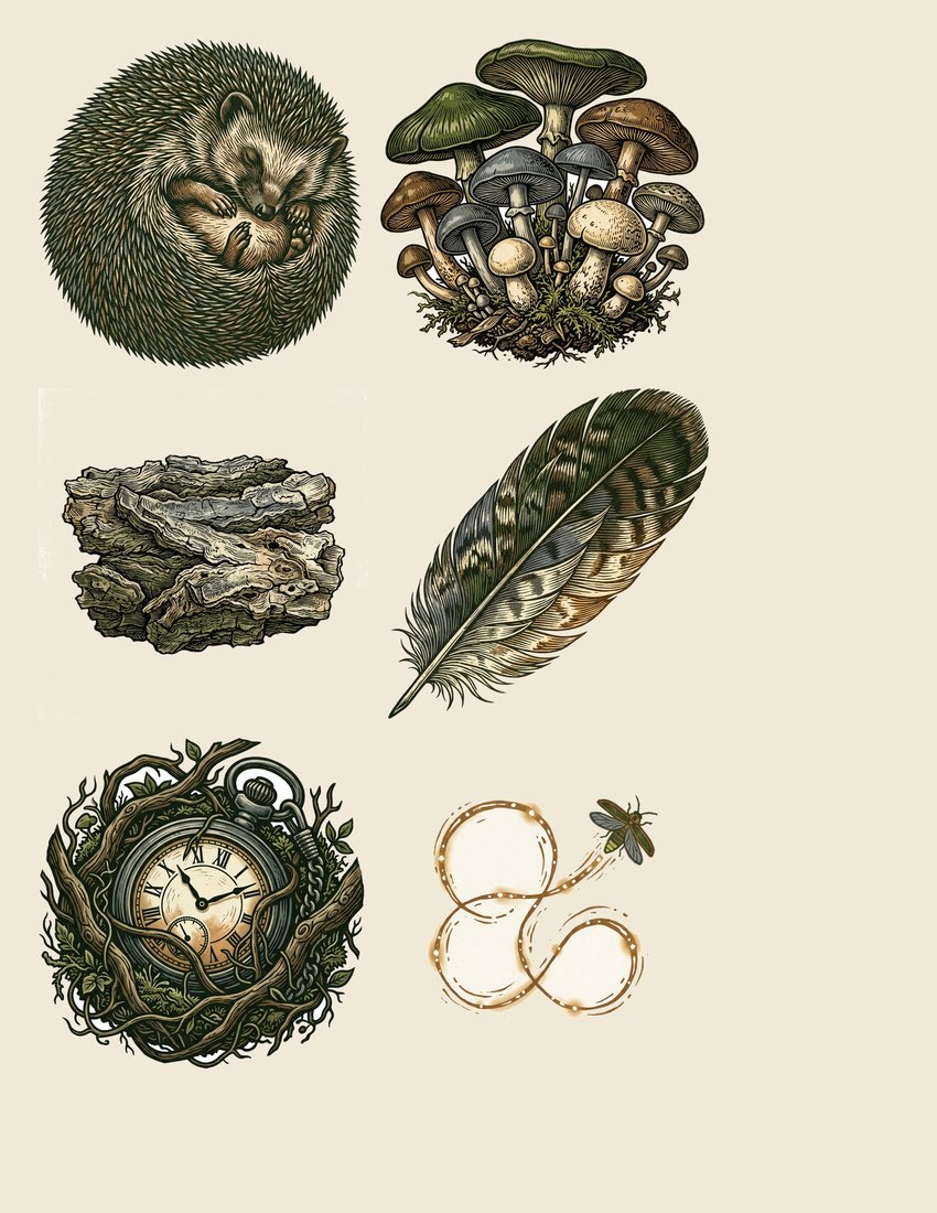 Badger Burrow junk journal kit — sheet preview 4