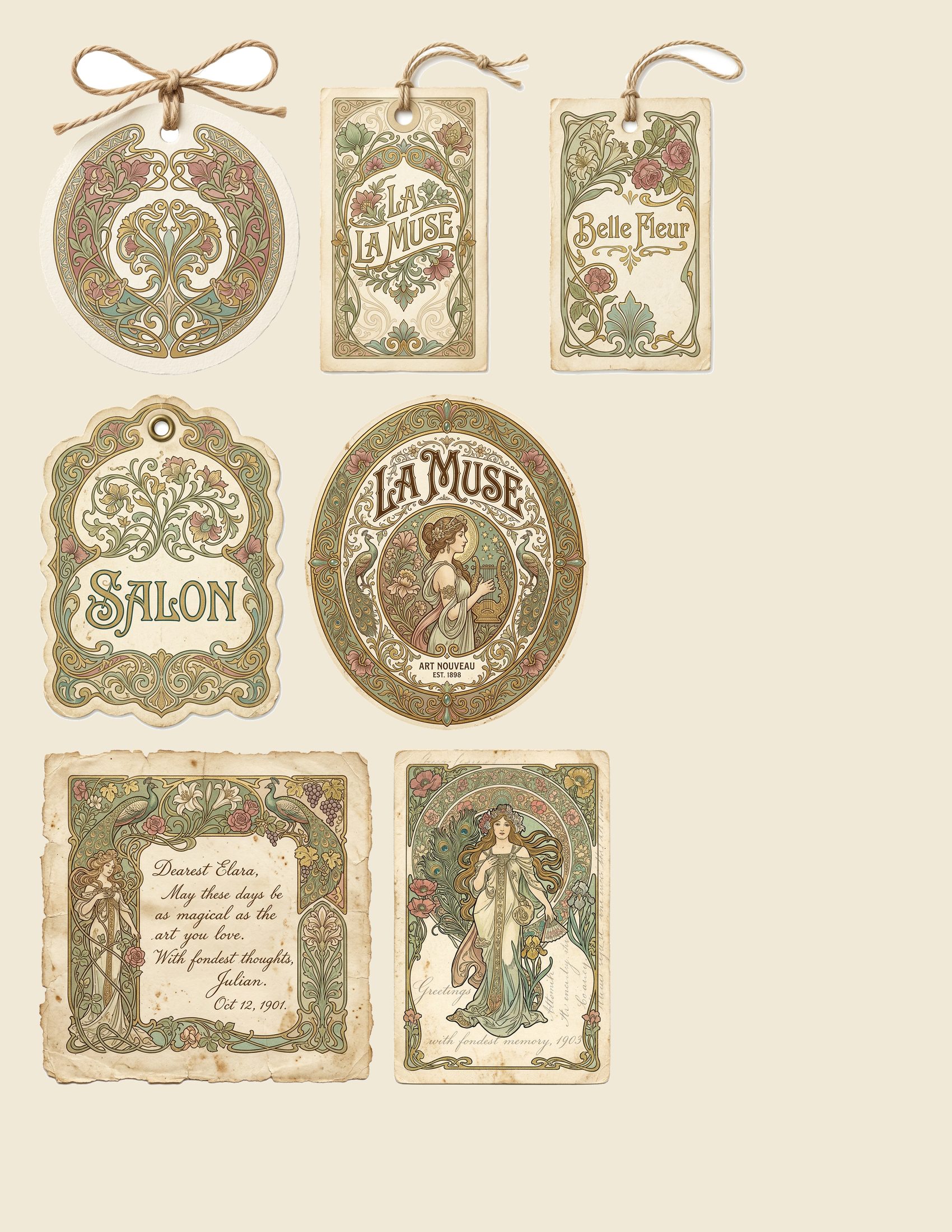 Belle Epoque Art Nouveau Junk Journal Kit ADD-ON — preview