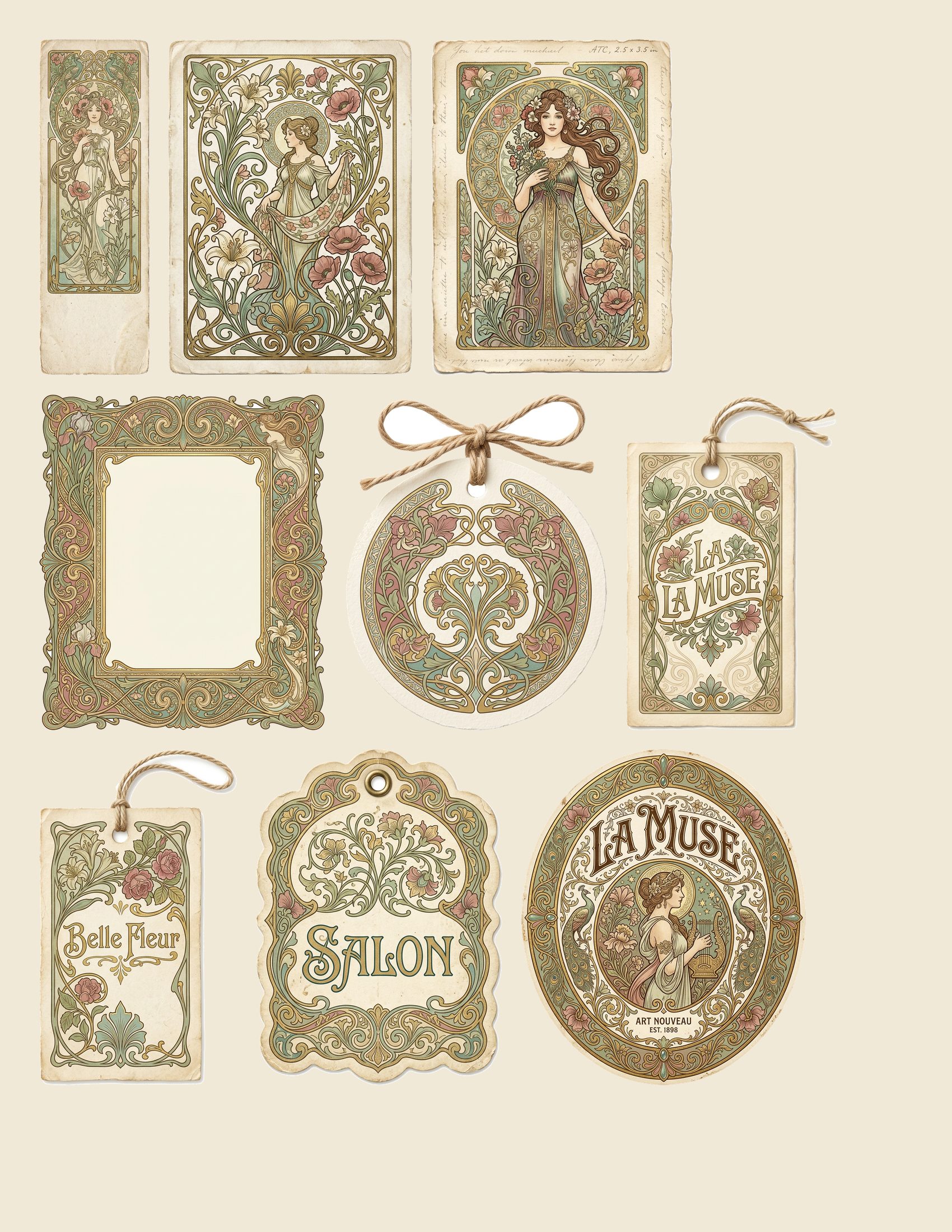 Belle Epoque Art Nouveau Mini Junk Journal Kit — preview