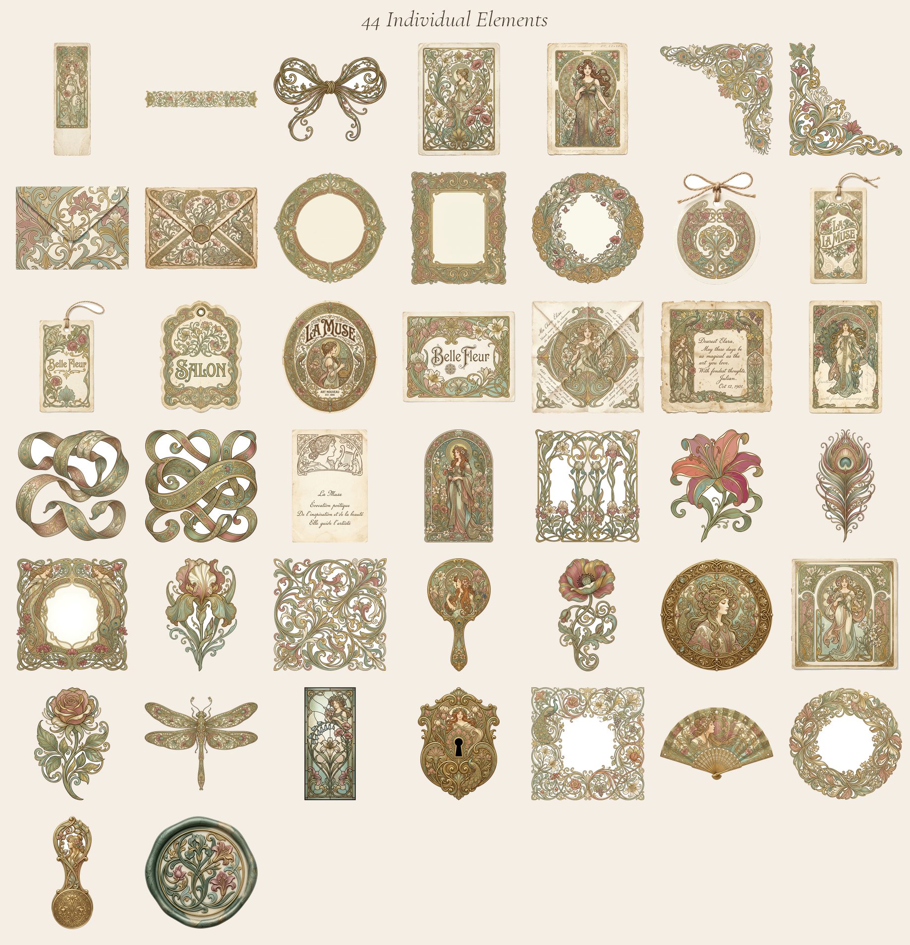 Belle Epoque Art Nouveau Mini Junk Journal Kit — preview