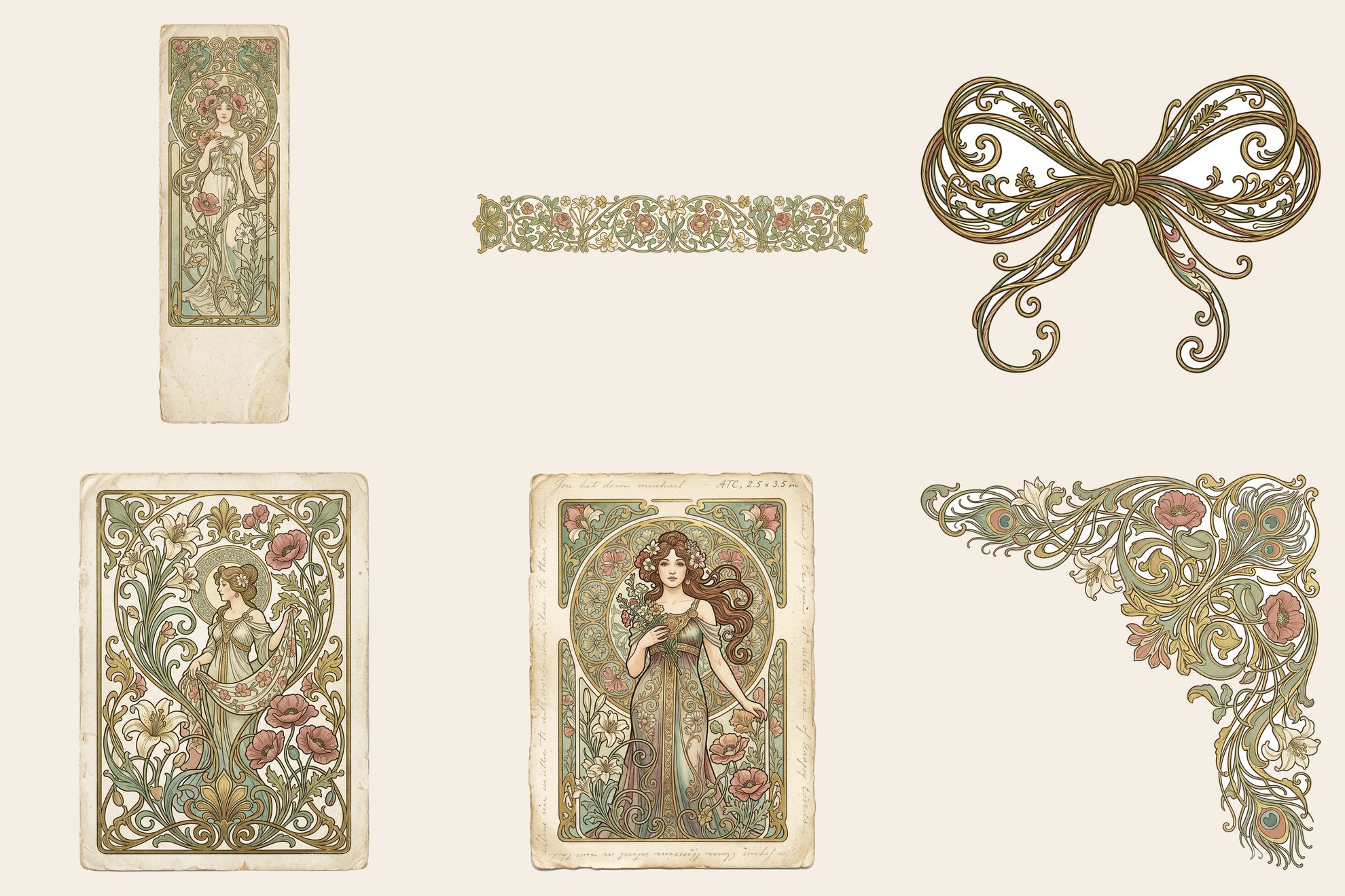 Belle Epoque Art Nouveau Mini Junk Journal Kit — preview
