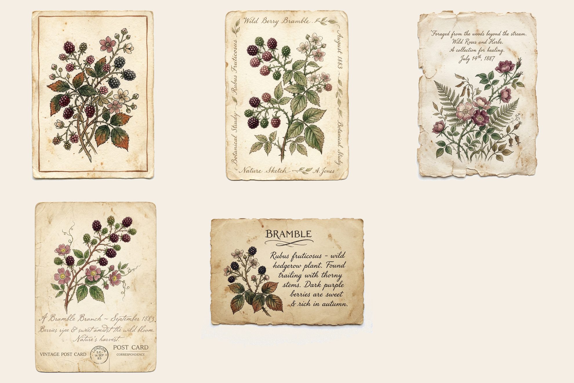 Berry Bramble Journaling Cards — preview