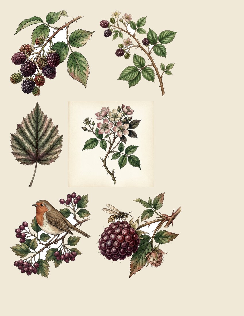 Berry Bramble junk journal kit — sheet preview 3