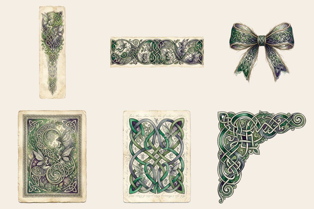 Celtic Folklore junk journal kit — element closeup 1