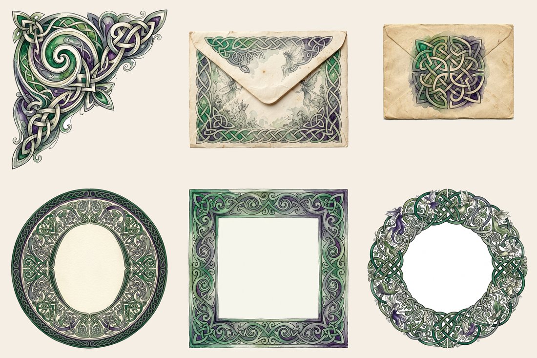 Celtic Folklore junk journal kit — element closeup 2