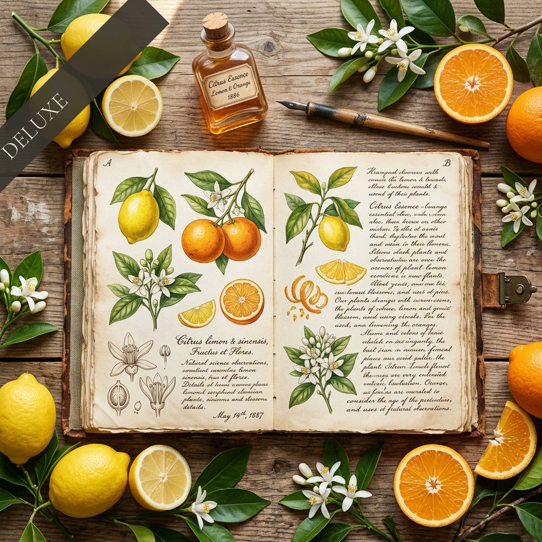 Citrus Grove Junk Journal Kit | Vintage Botanical Ephemera | Digital Download