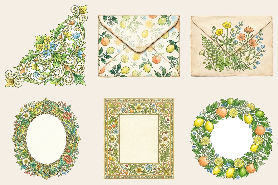 Citrus Grove junk journal kit — element closeup 2