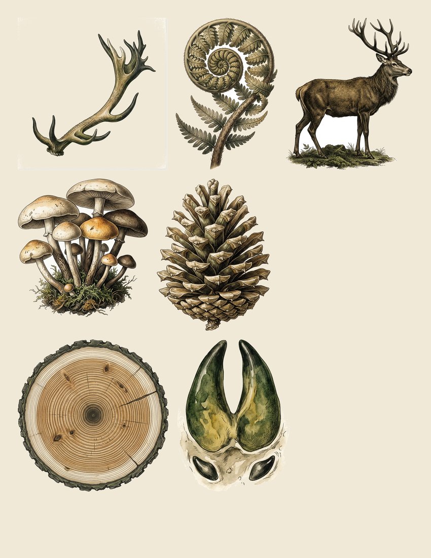 Deer And Stag junk journal kit — sheet preview 3