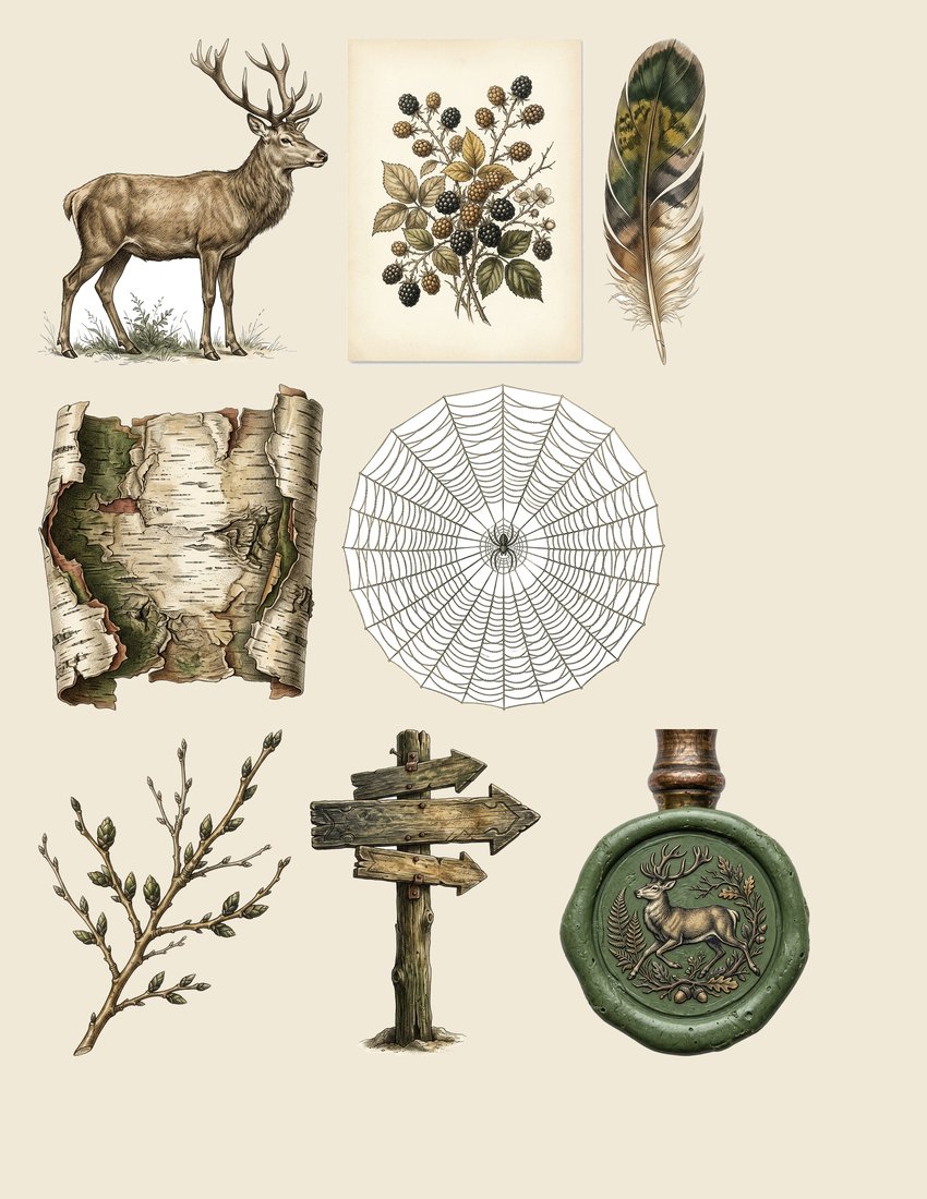 Deer And Stag junk journal kit — sheet preview 4