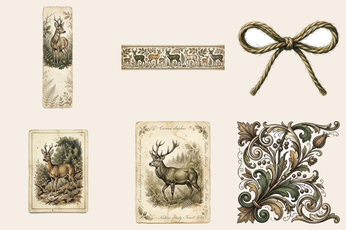 Deer And Stag junk journal kit — element closeup 1