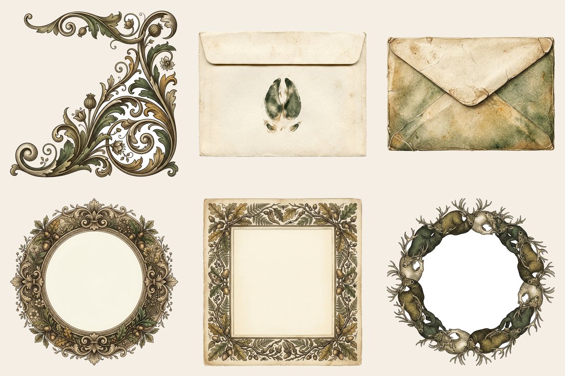 Deer And Stag junk journal kit — element closeup 2
