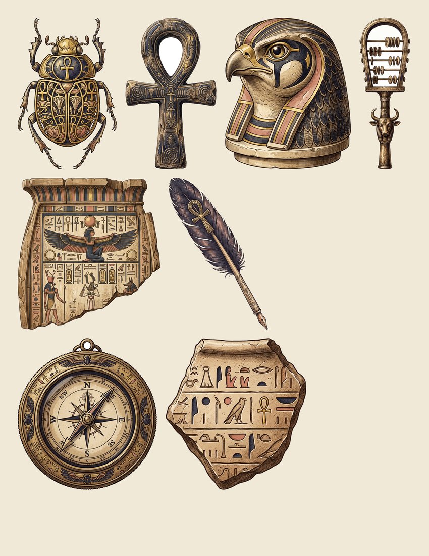 Egyptian Expedition junk journal kit — sheet preview 3