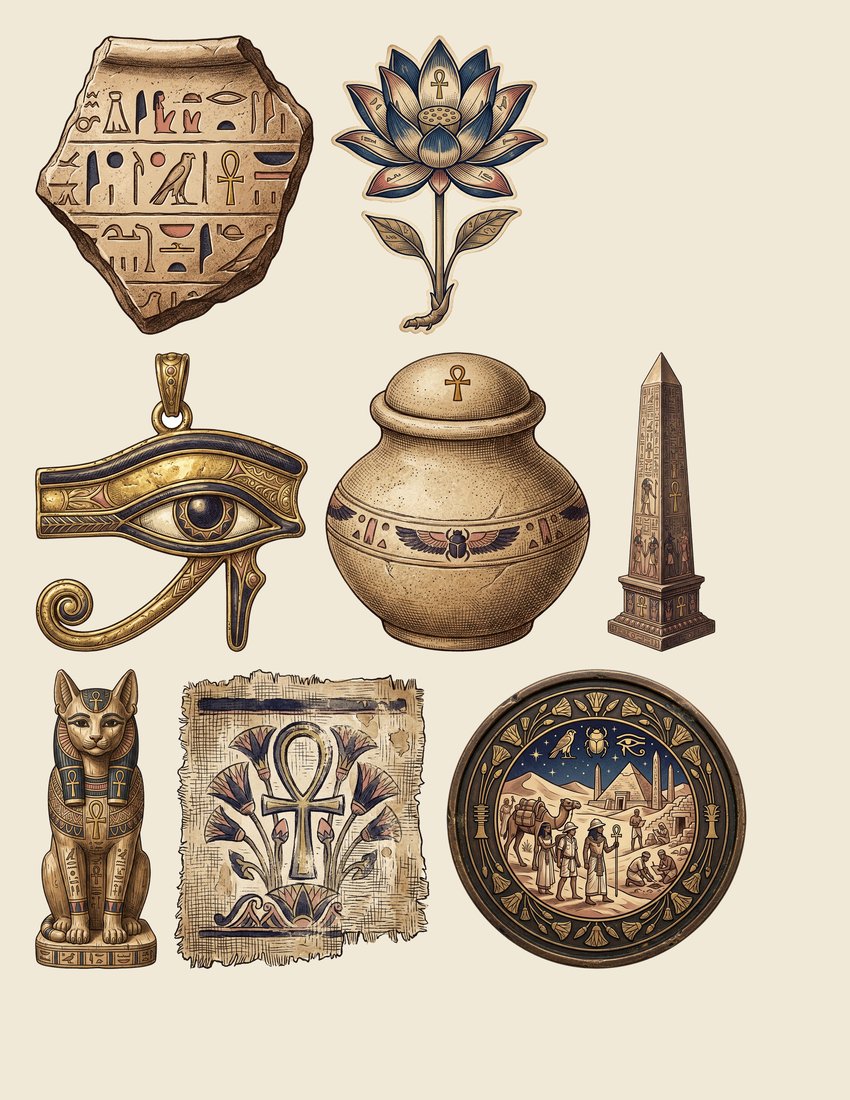 Egyptian Expedition junk journal kit — sheet preview 4