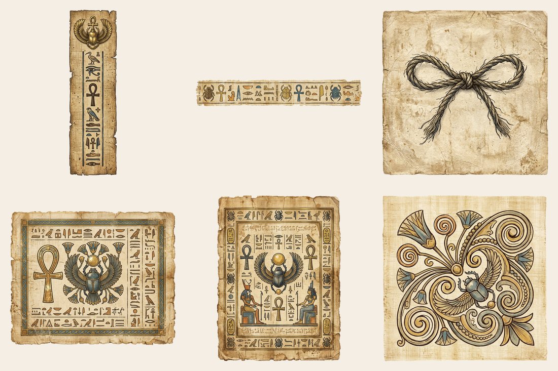 Egyptian Mysteries junk journal kit — element closeup 1