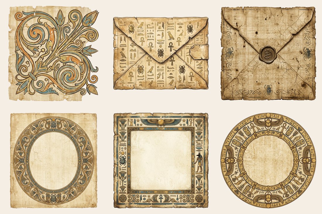 Egyptian Mysteries junk journal kit — element closeup 2