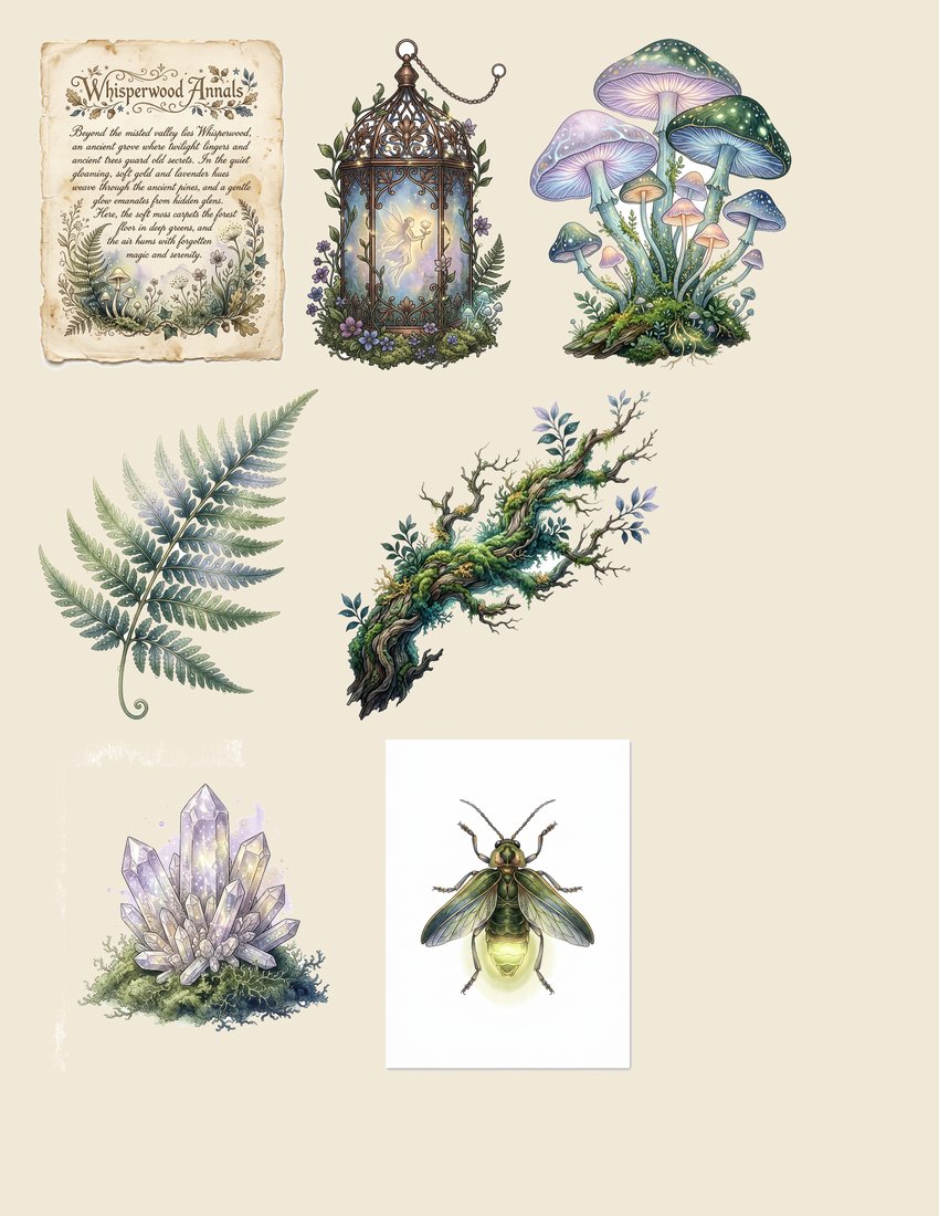 Enchanted Forest junk journal kit — sheet preview 3
