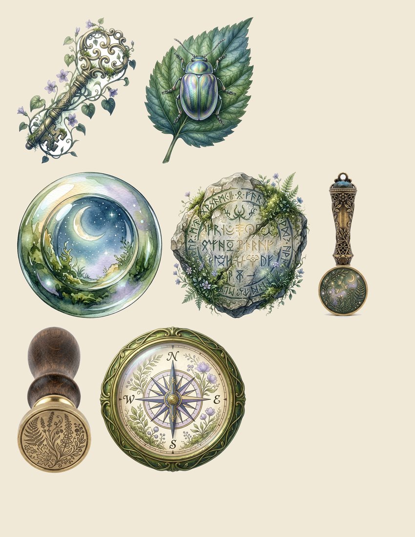 Enchanted Forest junk journal kit — sheet preview 4