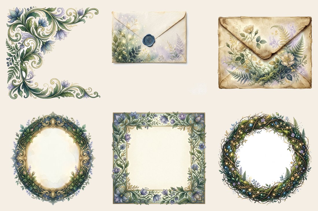 Enchanted Forest junk journal kit — element closeup 2