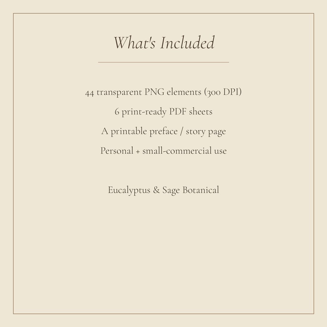 Eucalyptus Sage junk journal kit — spec info