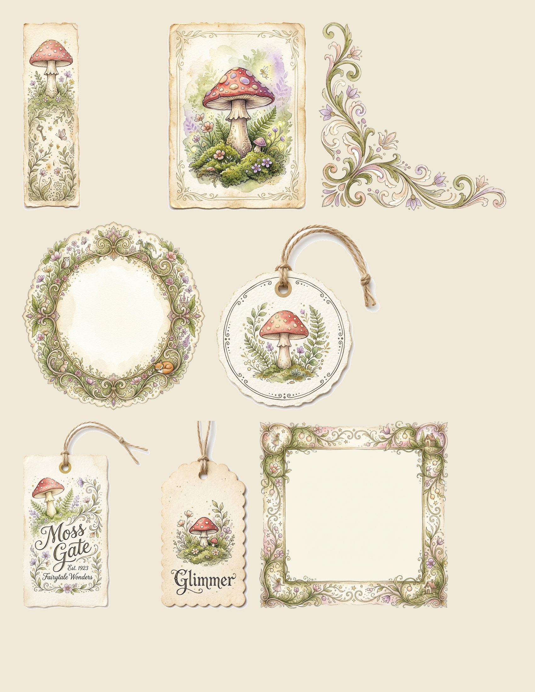 Fairy Toadstool Hollow Mini Junk Journal Kit — preview