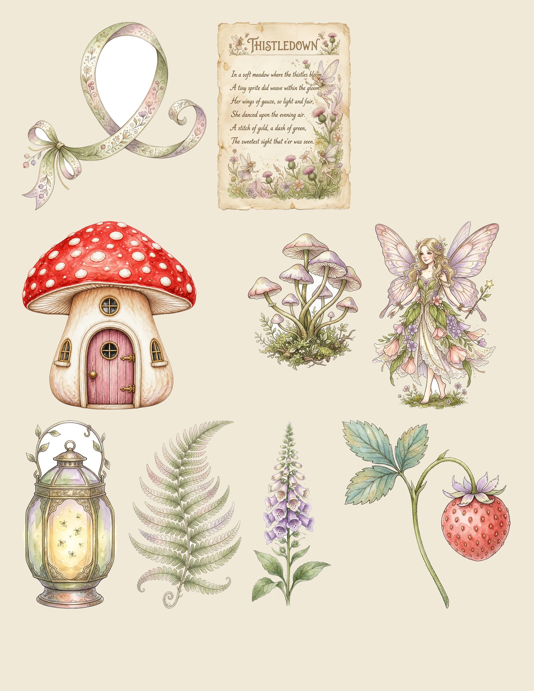 Fairy Toadstool Hollow Mini Junk Journal Kit — preview