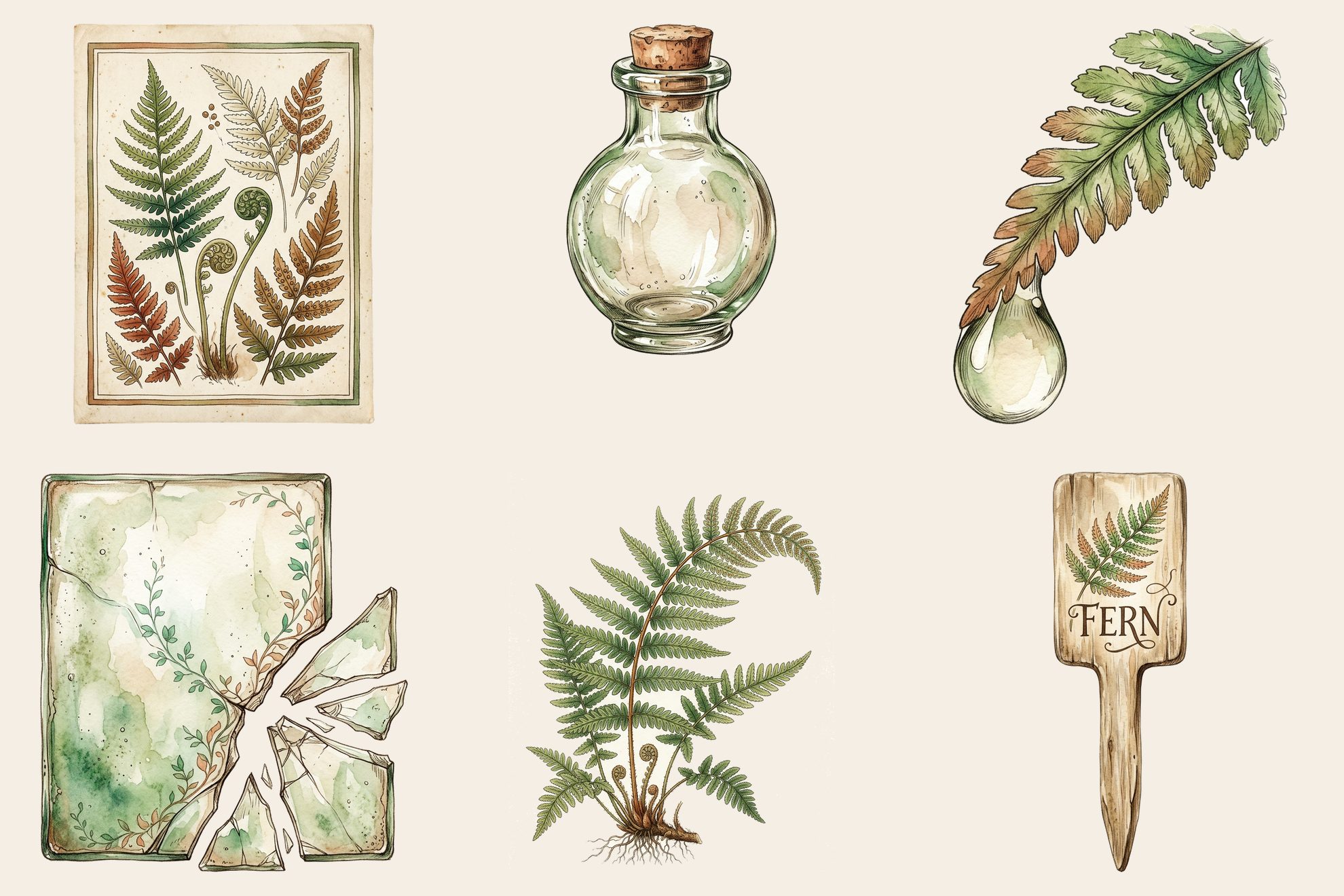 Fern Greenhouse Fussy-Cut Elements — preview