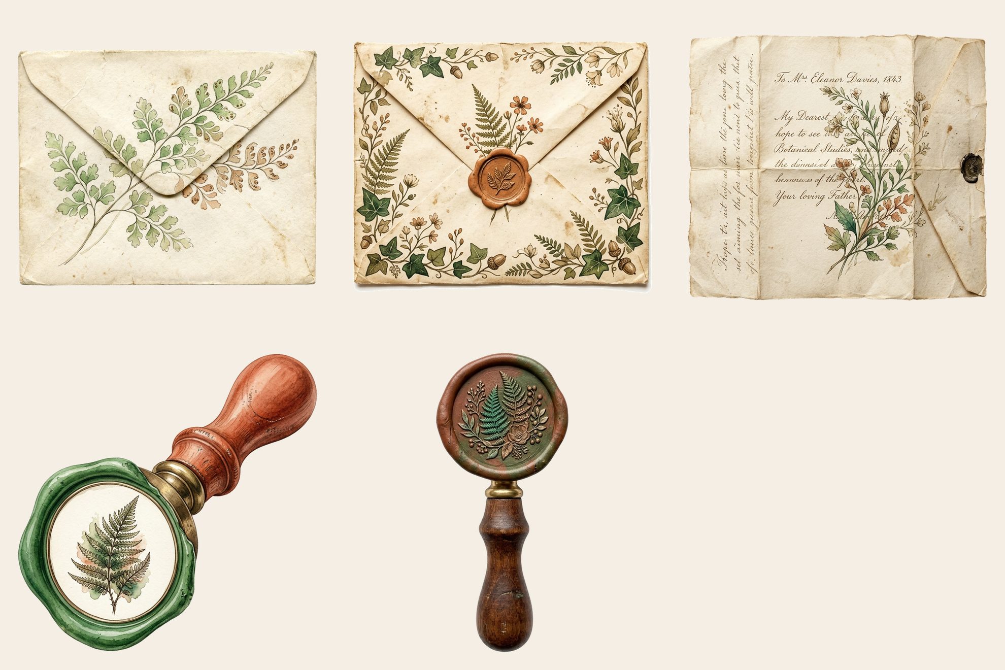 Fern Greenhouse Envelopes & Seals — preview
