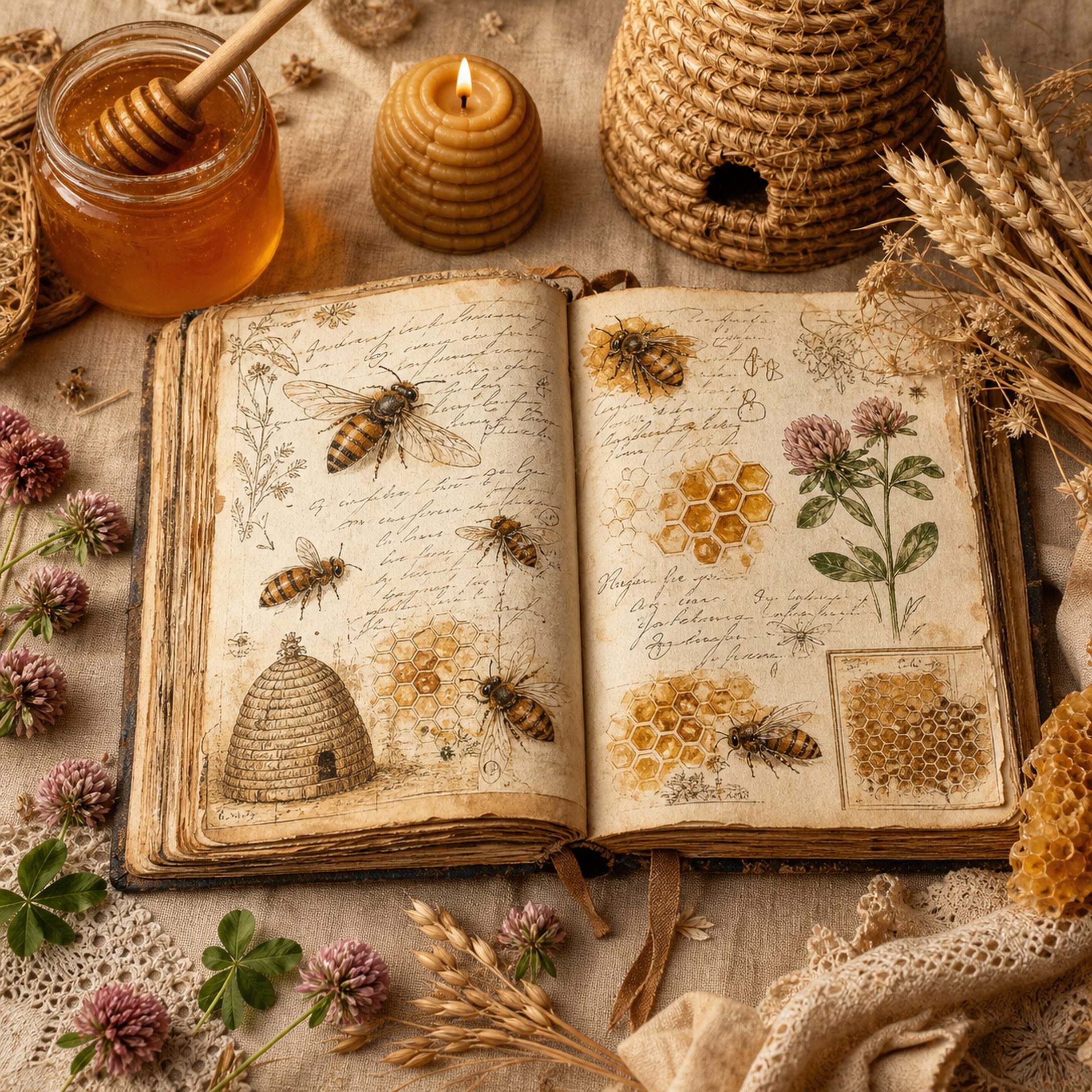 Golden Bee Apiary Embellishments | Printable Fussy Cut Ephemera Pack | Digital Download