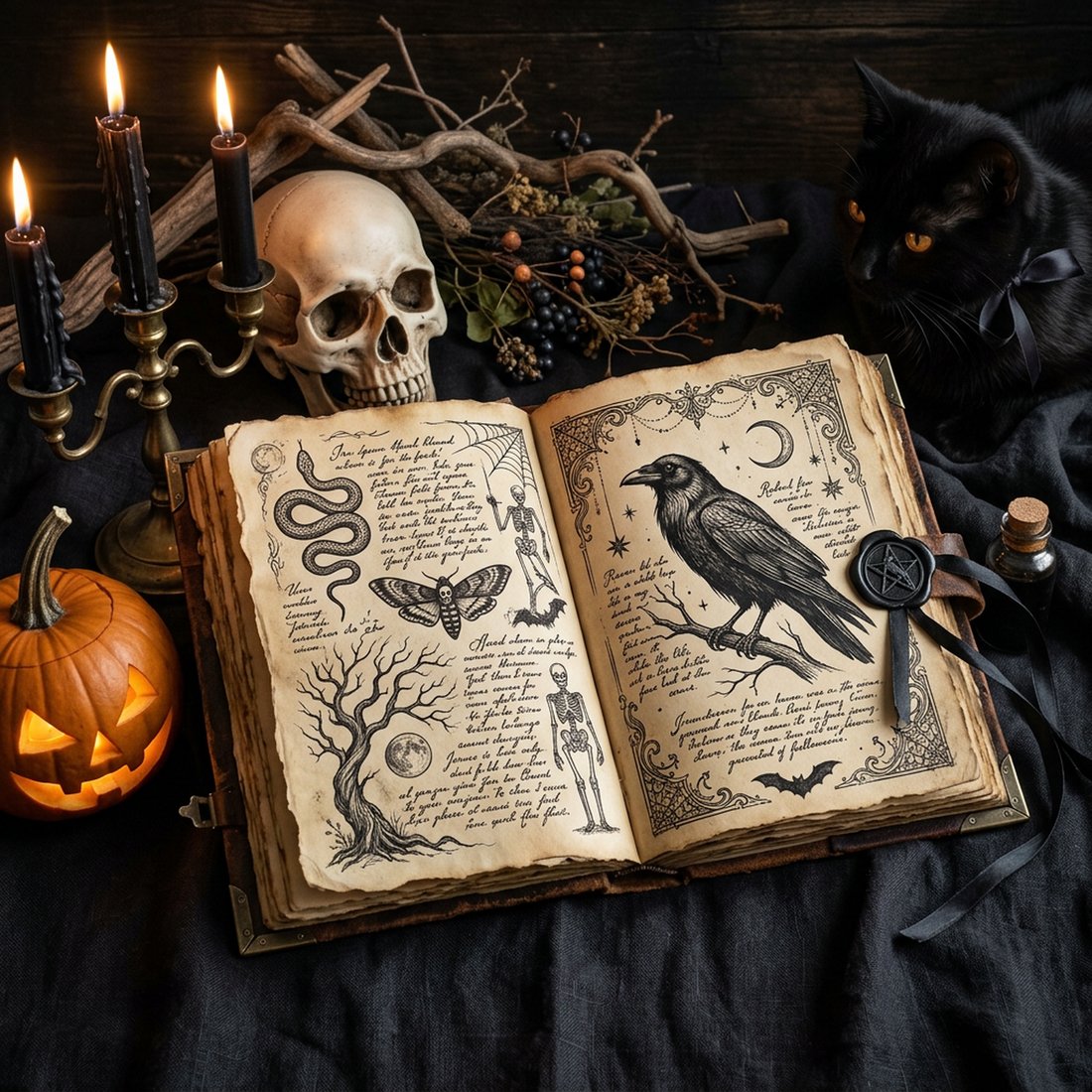Gothic Hallows Halloween Junk Journal Kit | Vintage Spooky Witchy Ephemera + Printable Sheets | Digital Download