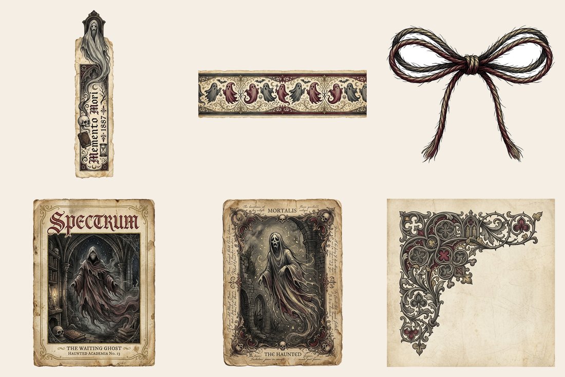 Haunted Manor junk journal kit — element closeup 1