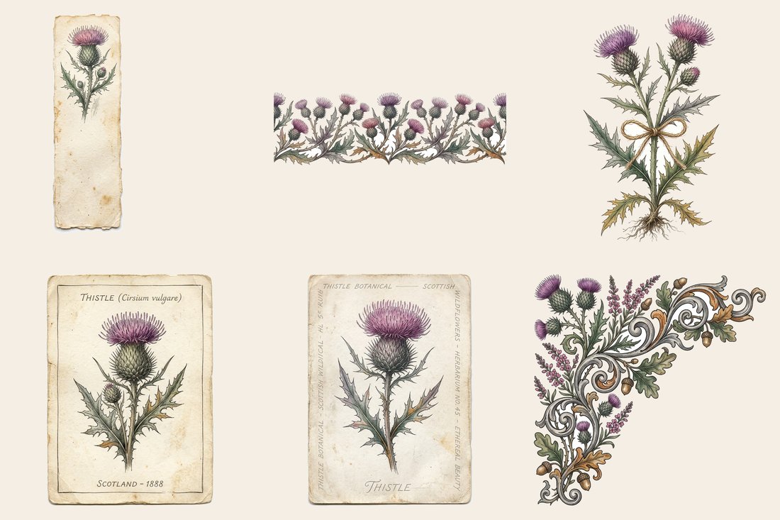 Highland Thistle junk journal kit — element closeup 1