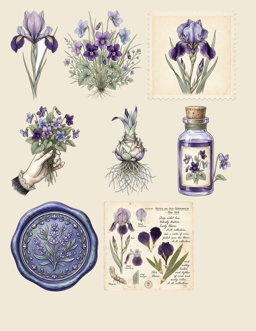 Iris And Violet junk journal kit — sheet preview 4
