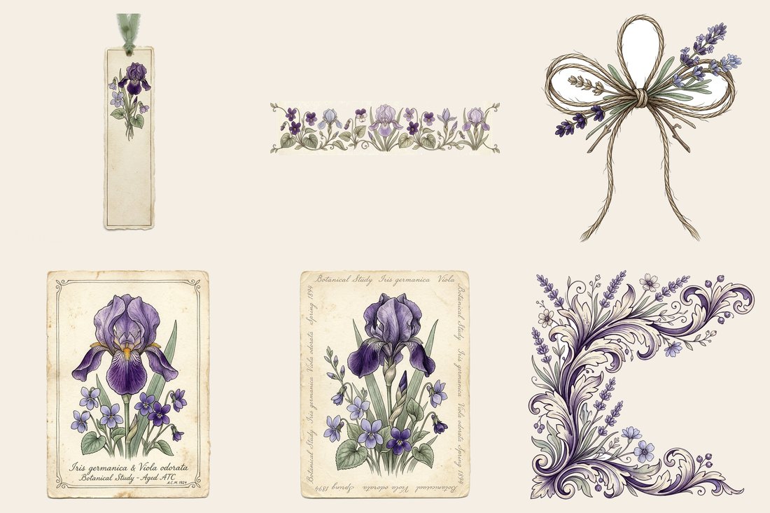 Iris And Violet junk journal kit — element closeup 1