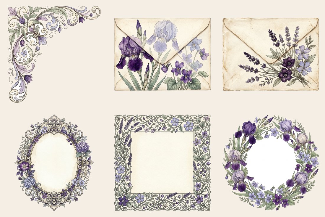 Iris And Violet junk journal kit — element closeup 2