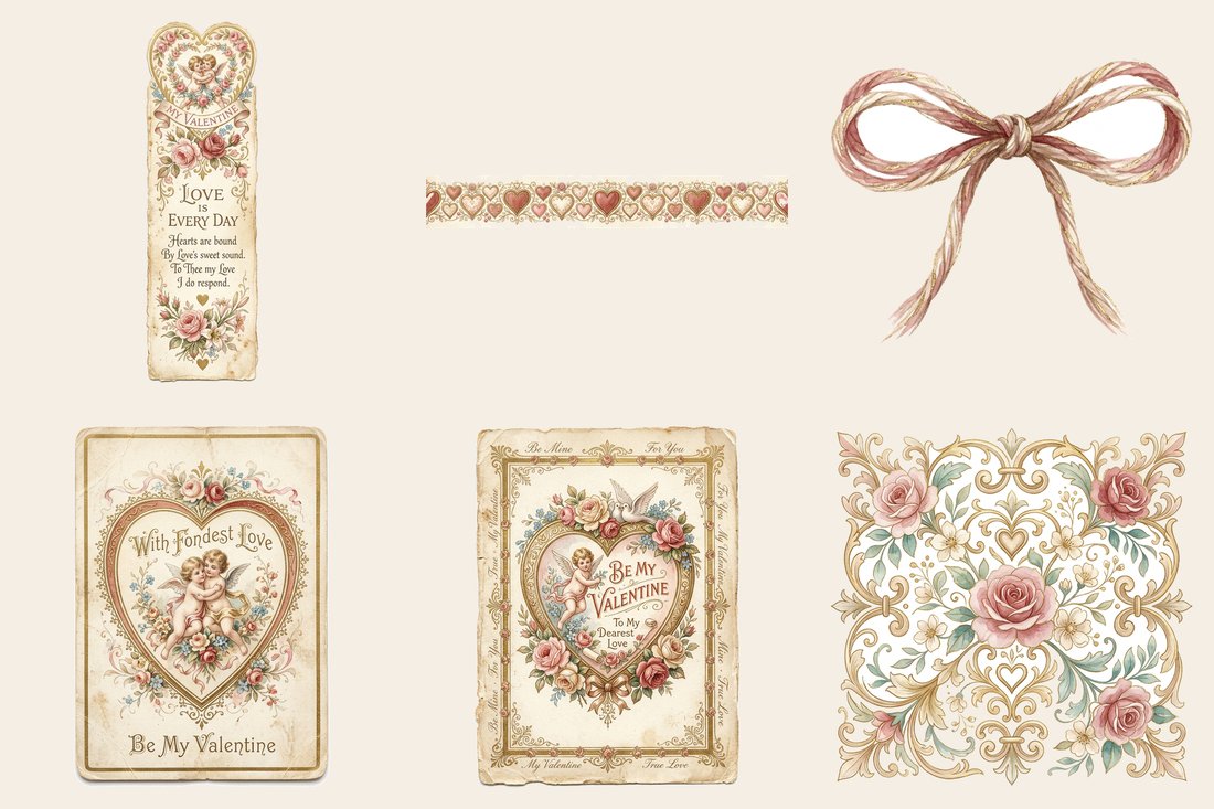 Love Letters Romance junk journal kit — element closeup 1
