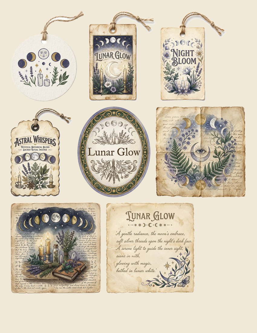 Moon Ritual junk journal kit — sheet preview 2