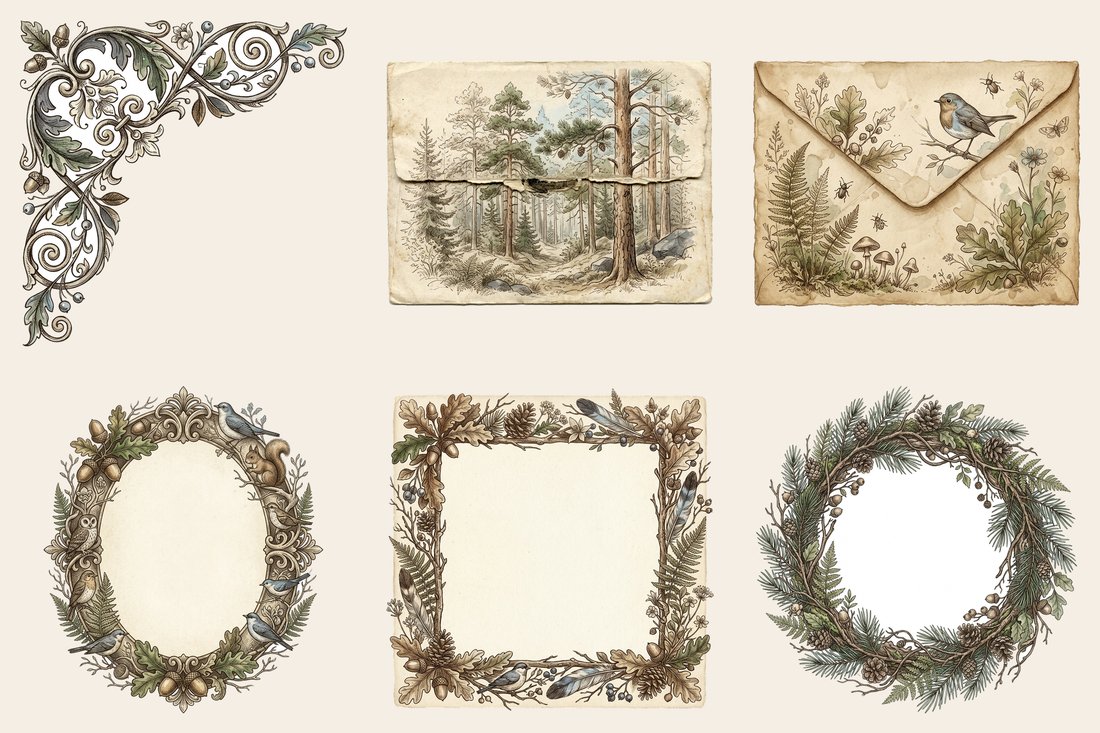 Mountain Wilderness junk journal kit — element closeup 2