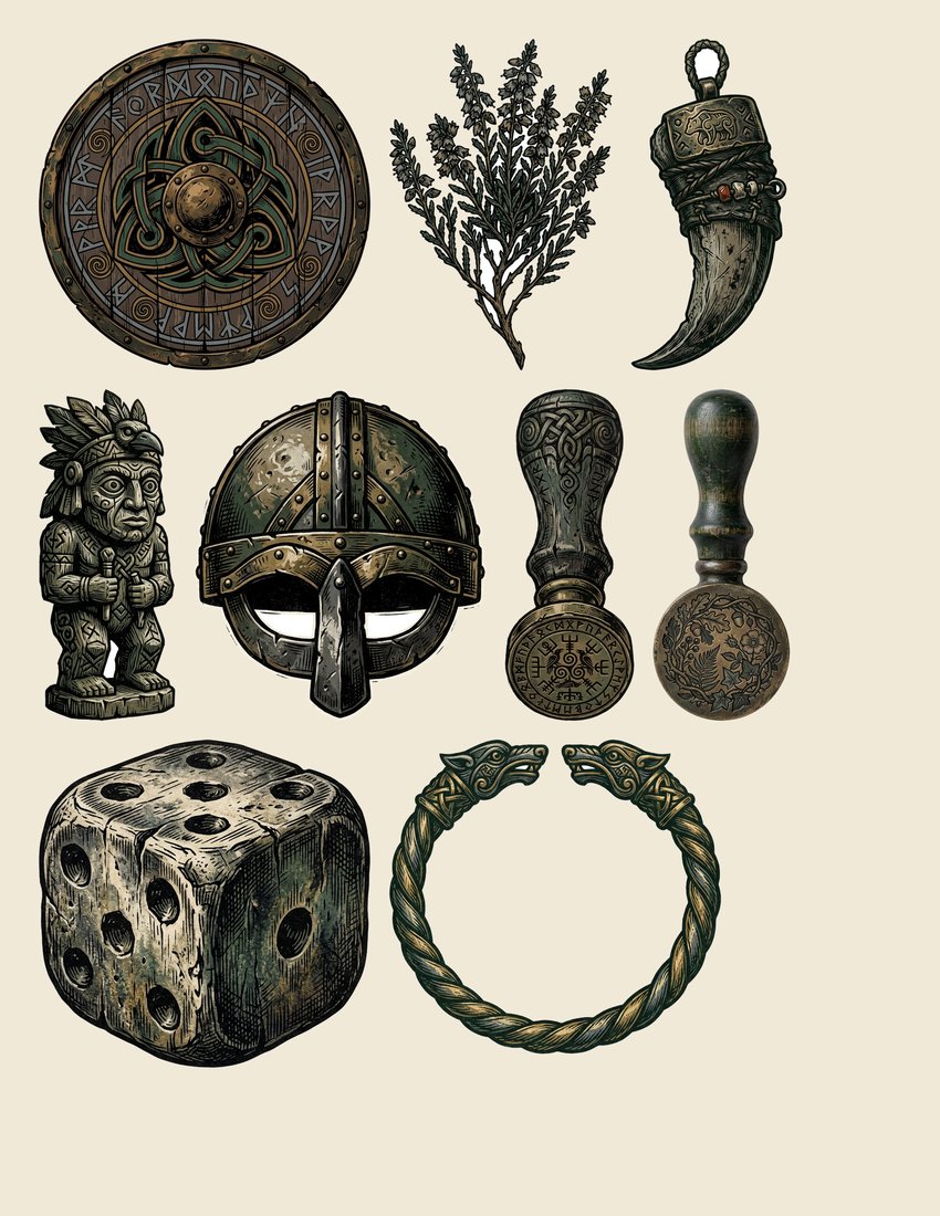 Norse Saga junk journal kit — sheet preview 4