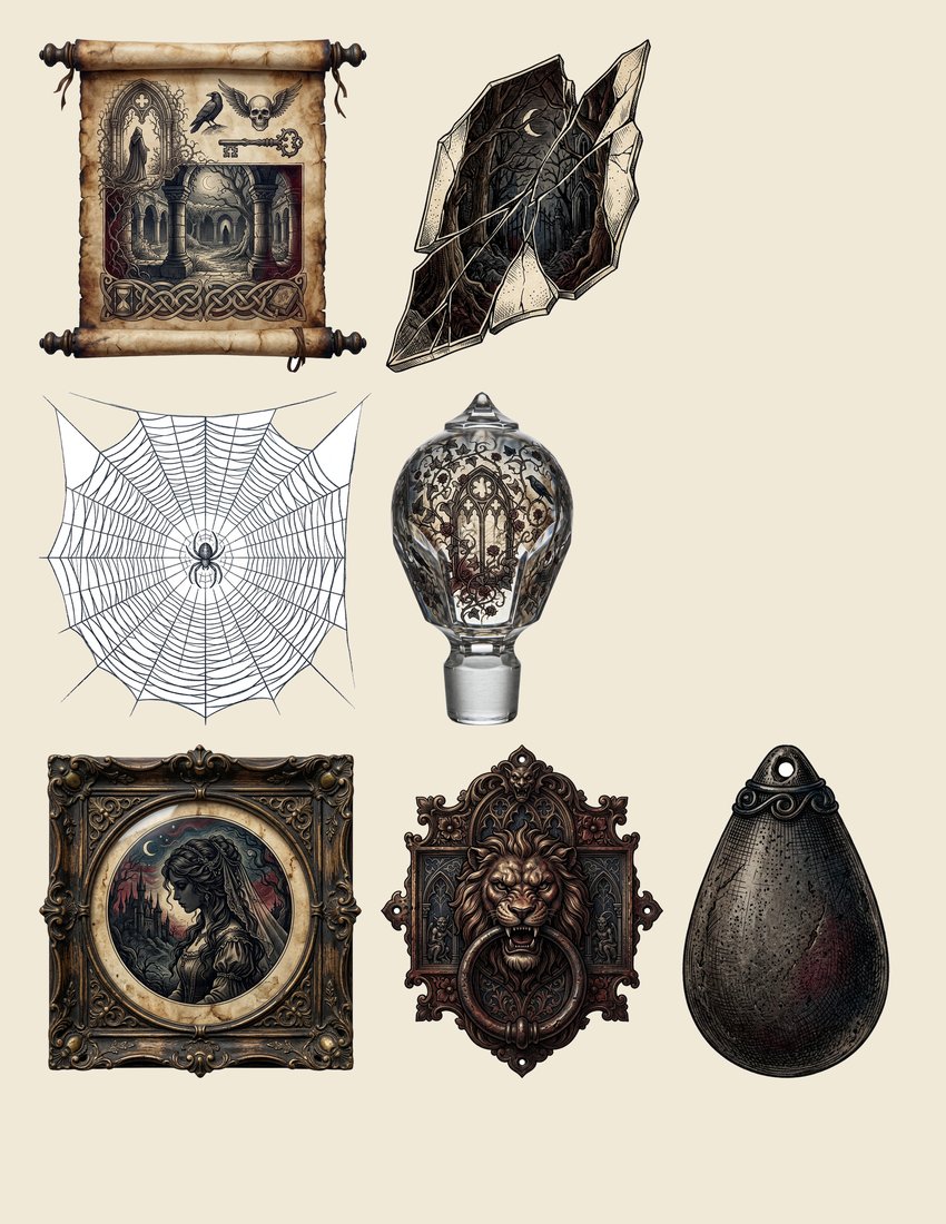 Poes Nevermore junk journal kit — sheet preview 4